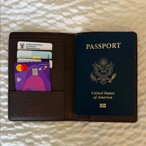 Elegant Textured Brown Damier LV passport Holder.